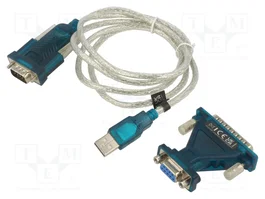 LOGILINK Convertisseur USB-RS232 USB C vers D-Sub 9 broches, 1,3 m