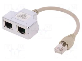 DIGITUS Multiprise RJ45 Cat 5 blindée avec 1 prise et 2 socles