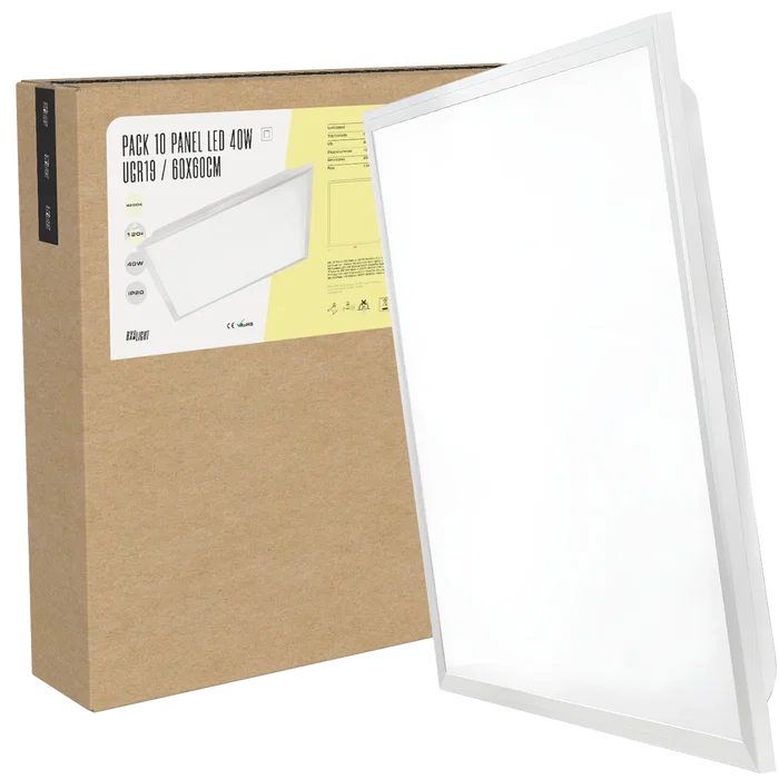 BX3 LIGHT Pack de 10 Panneaux LED Modulaires 600x600 40W Blanc Naturel BX3 LIGHT Pack de 10 Panneaux LED Modulaires 600x600 40W Blanc Naturel