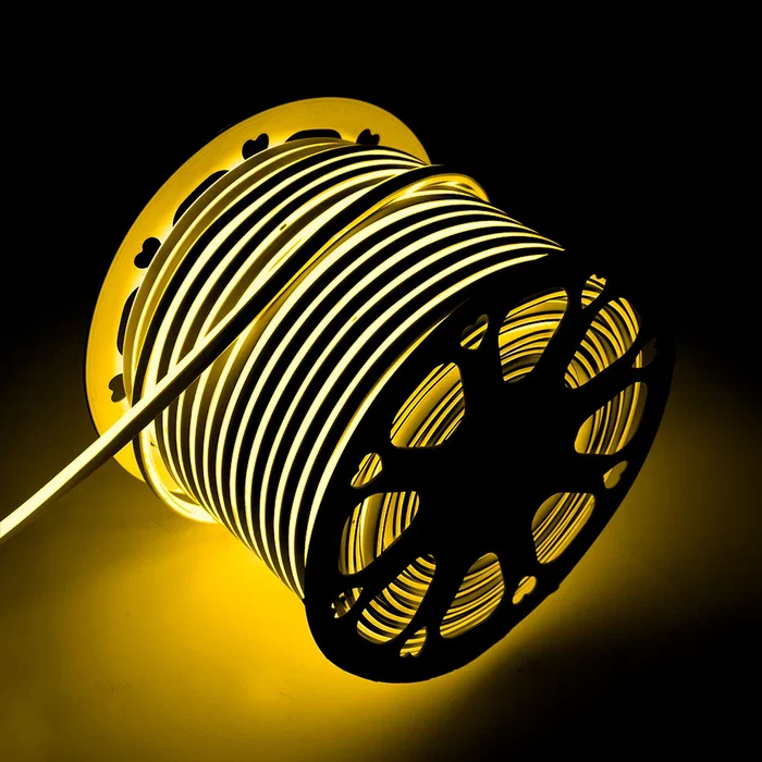 Bande LED Néon Flex 6W 220VAC 8x16mm Simple 120xSMD2835 6W/M x1M 40.000H [HO-NSPVC8x16SOY220G]