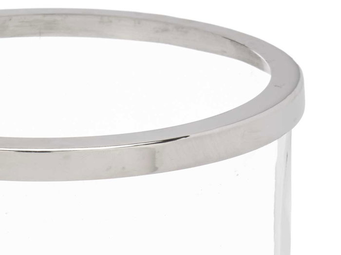 Giftdecor Porte-bougie coupe grande argenté 18x23,5x18 cm cristal acier (Set de 6)