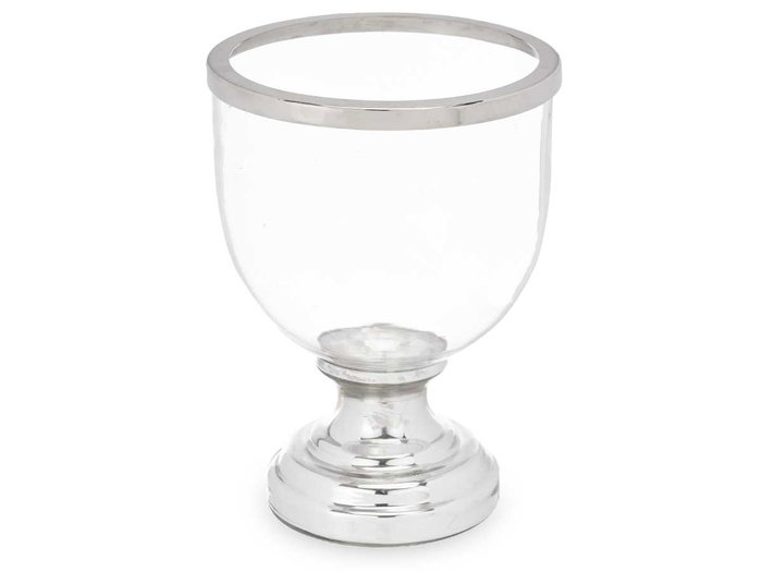 Giftdecor Porte-bougie coupe grande argenté 18x23,5x18 cm cristal acier (Set de 6)