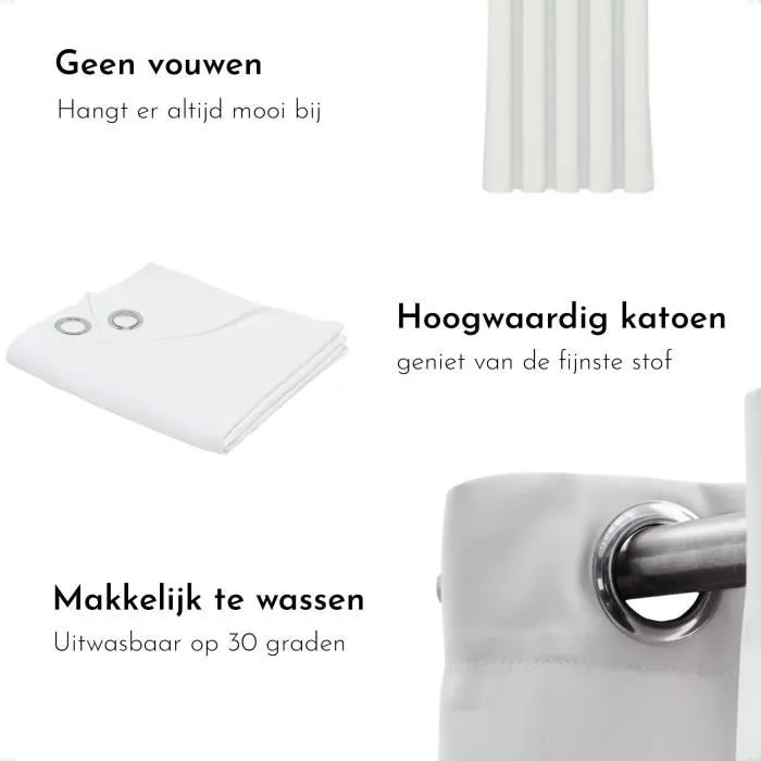 Today Rideau à oeillets occultant 140x240 cm - Couleur craie - Polyester - Lavable machine - Modèle 356002 - TODAY Essential