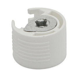 HERRAJES ALK Support cazoleta excentrique blanc pour étagères Ø20 mm