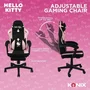 Konix Chaise Gaming Hello Kitty - Coussin mémoire de forme, inclinaison 150°, repose-pieds intégré, revêtement tissu - Noir et rose