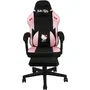 Konix Chaise Gaming Hello Kitty - Coussin mémoire de forme, inclinaison 150°, repose-pieds intégré, revêtement tissu - Noir et rose