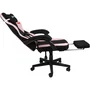 Konix Chaise Gaming Hello Kitty - Coussin mémoire de forme, inclinaison 150°, repose-pieds intégré, revêtement tissu - Noir et rose