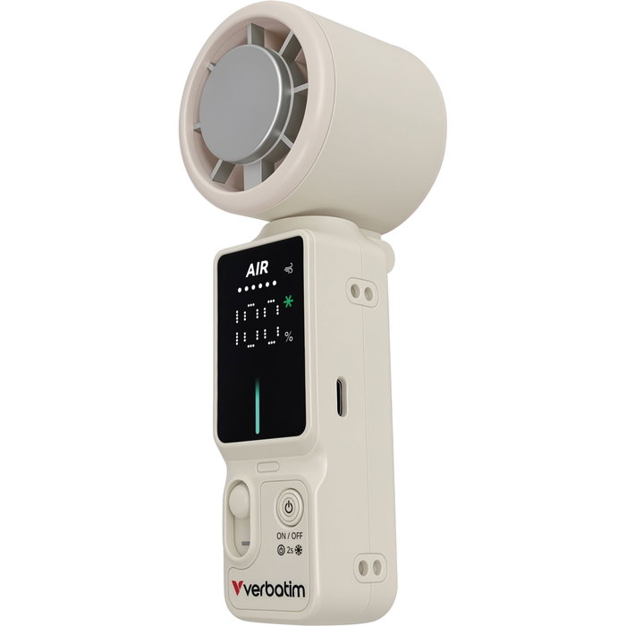 Verbatim Cool'n'Go Ice Touch Mini Ventilateur à main Blanc / Argent Verbatim Cool'n'Go Ice Touch Mini Ventilateur à main Blanc / Argent