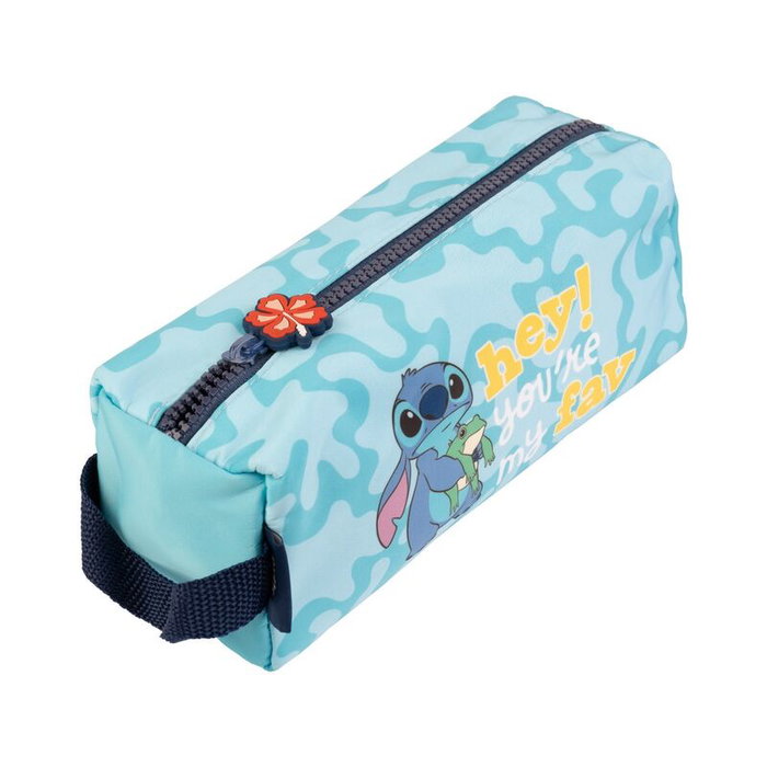 ERIK - Pochette Porte-Tout Stitch Disney, 21,5x8x8 cm, Fermeture à glissière, Polyester, Collection Tropical