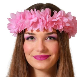 Couronne de fleurs fantaisie roses pour adulte femme, costume fée, nymphe, style bohème