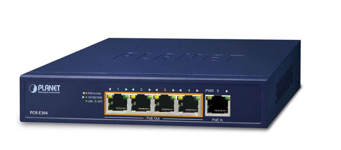 Planet POE-E304 - Extenseur Gigabit PoE 1 port 802.3bt (95W) vers 4 ports 802.3af/at, extension jusqu'à 200 mètres Planet POE-E304 - Extenseur Gigabit PoE 1 port 802.3bt (95W) vers 4 ports 802.3af/at, extension jusqu'à 200 mètres