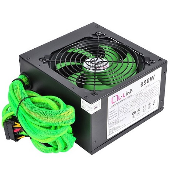 L-Link LL-PS-650 Alimentation ATX 650W Gaming Ventilateur 120mm Silencieux Connecteurs 20+4 Pins SATA PCIE
