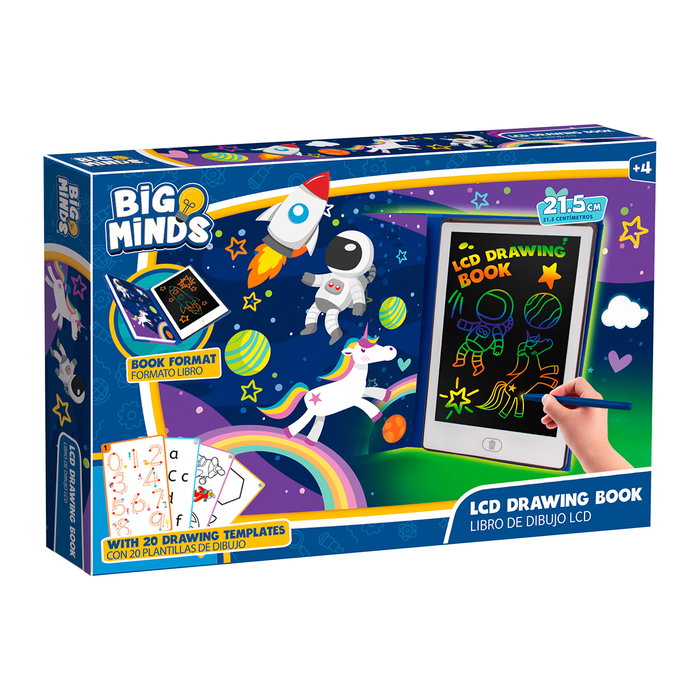 WORLD BRANDS - Ardoise de dessin à écran LCD, avec planches d'apprentissage des lettres et formes (Langue : espagnol), Pour enfant à partir de 4 ans, Modèle BM803858