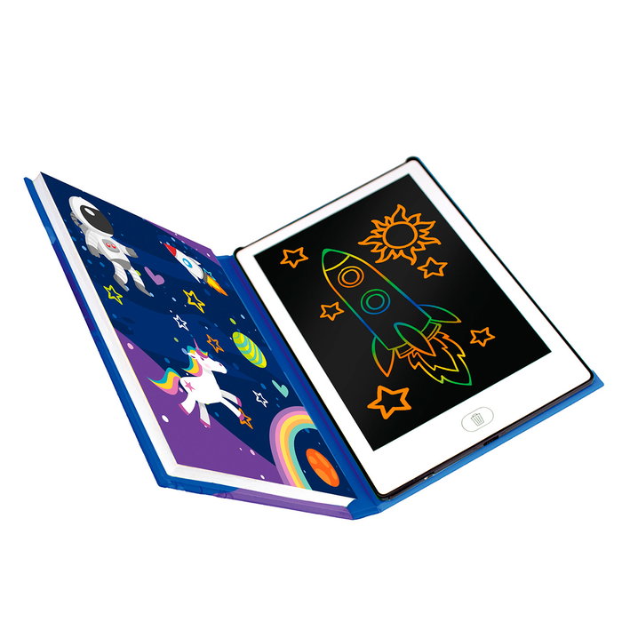 WORLD BRANDS - Ardoise de dessin à écran LCD, avec planches d'apprentissage des lettres et formes (Langue : espagnol), Pour enfant à partir de 4 ans, Modèle BM803858
