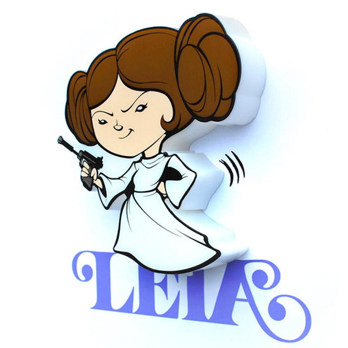3D LIGHT FX Lampe LED 3D mini Leia Star Wars avec effet lumineux - Fonctionne sur piles AAA
