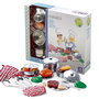 Tachan Set de Menage de Cuisine Jouet en Acier Inoxidable Imitation - 23 Pièces avec Aliments - Favorise la Créativité et la Motricité pour Enfants +3 ans