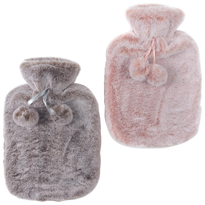 Sensly Bouillotte 2 L avec housse en fausse fourrure