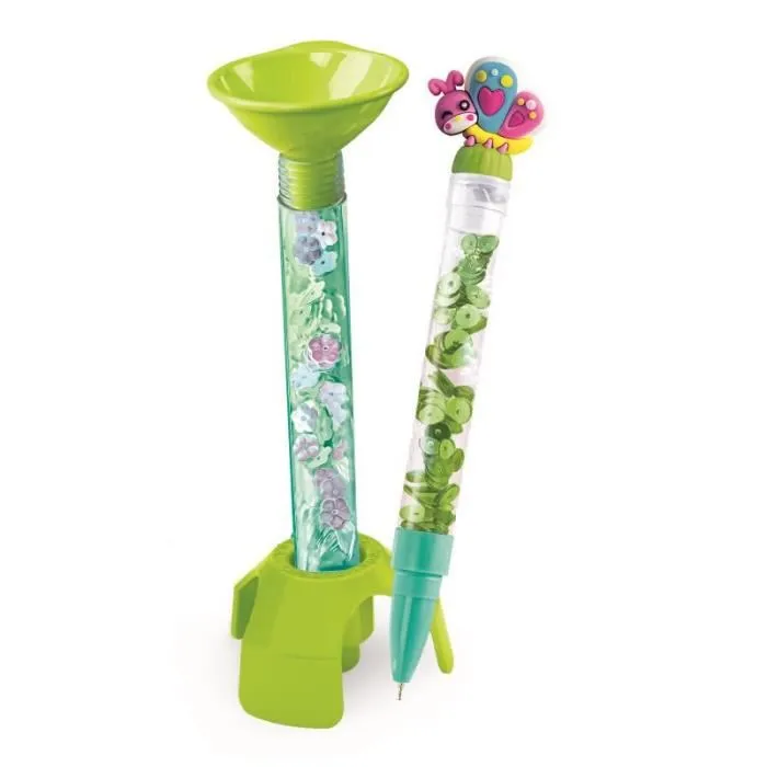 CLEMENTONI - Crée tes stylos - Wonderful Butterflies - Coffret créatif pour assembler et personnaliser 3 stylos à encre sur le thème des papillons - À partir de 6 ans