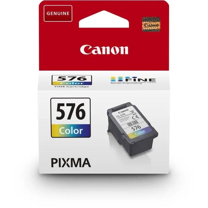 Canon Cartouche d'encre CL-576 Multicolore - Rendement 100 pages - Produit d'origine pour impressions durables et couleurs vives Canon Cartouche d'encre CL-576 Multicolore - Rendement 100 pages - Produit d'origine pour impressions durables et couleurs vives