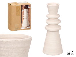 GIFTDECOR Jarrón Sahara Moderno Blanco Mediano