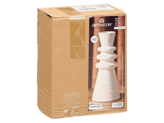 GIFTDECOR Jarrón Sahara Moderno Blanco Mediano