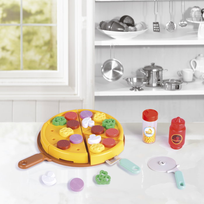 Tachan Set de Pizza Jouet pour Enfants, 2 Condiments, 6 Parts, 18 Aliments Jouets, Moule, Couteau et Spatula, Développe Jeu de Rôles et Compétences Sociales, pour 2 Ans et Plus Tachan Set de Pizza Jouet pour Enfants, 2 Condiments, 6 Parts, 18 Aliments Jouets, Moule, Couteau et Spatula, Développe Jeu de Rôles et Compétences Sociales, pour 2 Ans et Plus