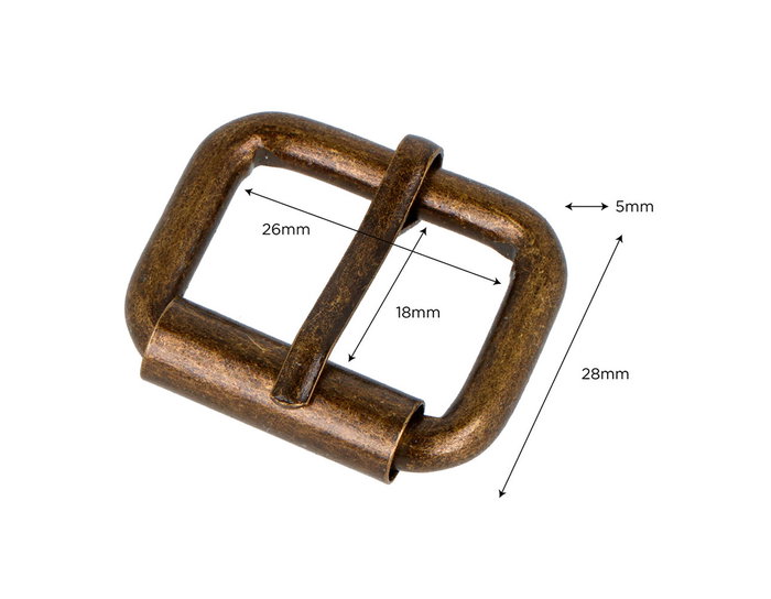 Innspiro Lot de 5 Boucles Rectangulaires en Fer Or Vieil 26 mm