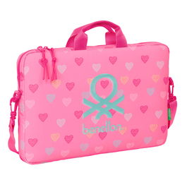 Housse pour ordinateur portable Benetton Heart Rose 40 x 27 x 4 cm