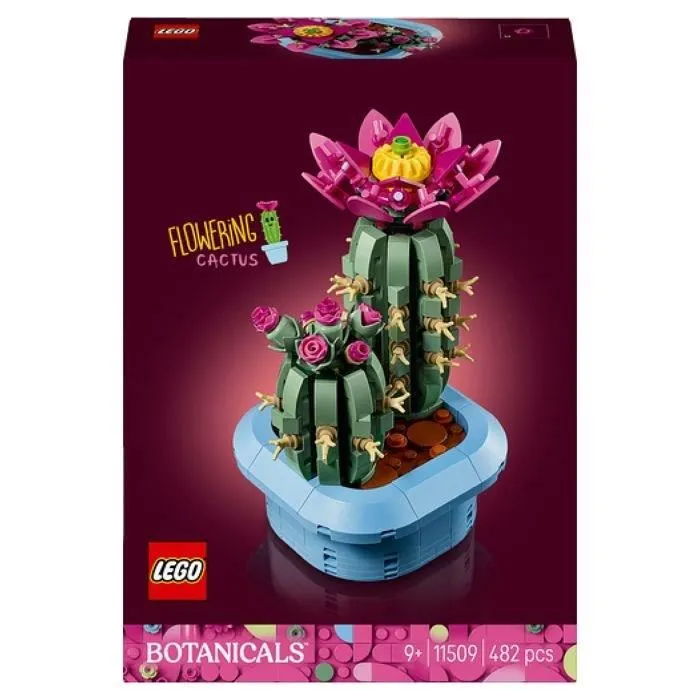 Lego Botanicals 11509 Set de Construction Cactus Fleuri - Plante Artificielle Décoration Chambre - À Partir de 9 Ans