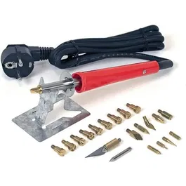 Rothenberger Coffret Pyrograveur Rouge Complet pour Bois, Cuir - Accessoires Inclus