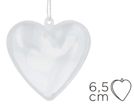 Innspiro Lot de 12 cœurs en plastique transparent 6,5 cm