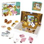 Diset - Jeu de ferme magnétique 30x22x5 cm, jouet en bois éducatif avec 2 feuilles et 12 animaux magnétiques, boîte multilingue
