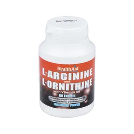 HEALTH AID L-Arginine et L-Ornithine avec Vitamine B6, 60 comprimés