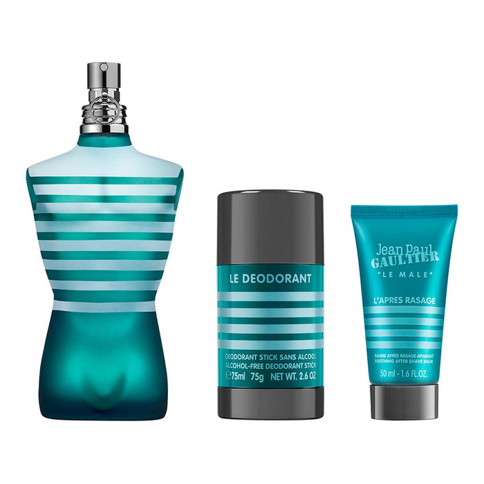 Jean Paul Gaultier Le Male Etui 3 pcs : Eau de Toilette 125ml + Baume Après Rasage 50ml + Déodorant Stick 75g