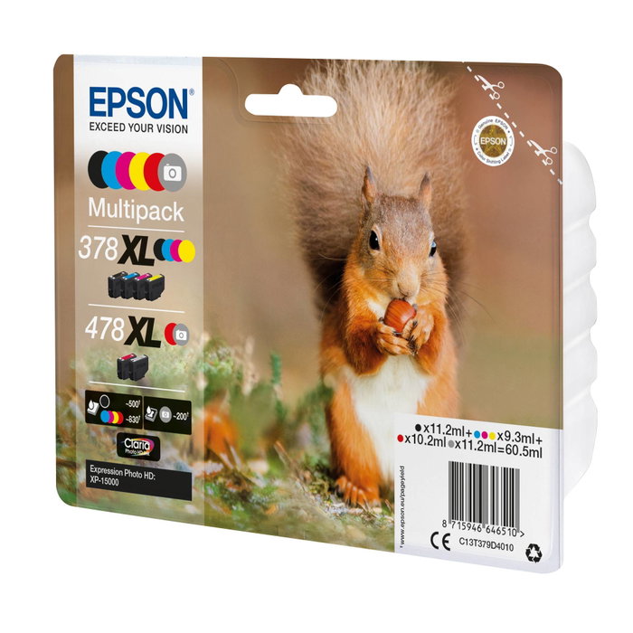 Epson Multipack Claria Photo HD T 378/478 XL (6 couleurs) T 379D Skus 378XL / 478XL C13T379D4010 de haute capacité Epson Multipack Claria Photo HD T 378/478 XL (6 couleurs) T 379D Skus 378XL / 478XL C13T379D4010 de haute capacité