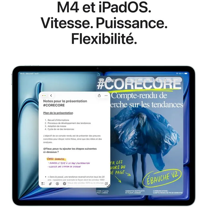 Apple iPad Air M4 (2026) 13" 128 Go Wi-Fi Couleur Mauve - MU0E3F/A Apple iPad Air M4 (2026) 13" 128 Go Wi-Fi Couleur Mauve - MU0E3F/A