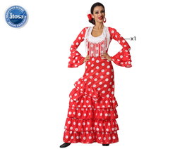 atosa Déguisement Flamenca Rouge à Franges pour Adulte