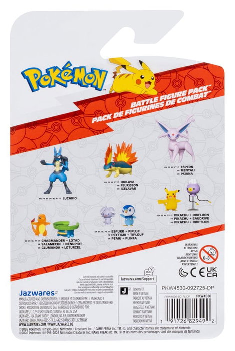Jazwares Pokémon Battle Figure figurines 2-Pack Psystigri & Tiplouf Jazwares Pokémon Battle Figure figurines 2-Pack Psystigri & Tiplouf