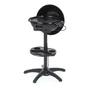 Severin Barbecue électrique PG8541 sur pieds - 2000 W - Grande surface de cuisson Ø 41 cm avec revêtement céramique, thermomètre et thermostat réglable - Noir mat