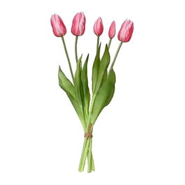 Everlands Ramo de tulipanes rosas en polypropylène 15x15x40 cm
