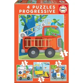 Educa Puzzle Progressif 4 en 1 Animaux Sauvages, 4 Puzzles de 6 à 16 Pièces, Jouet Éducatif Enfant, Fabriqué en Espagne