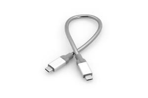 Verbatim Câble USB-C vers USB-C 30 cm en Acier Inoxydable - Transfert de Données et Charge Rapide USB 3.1 Gen 2 (10 Gbit/s), 3A, Revêtement Aluminium