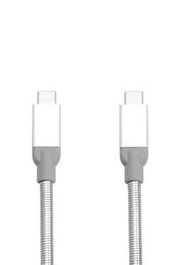 Verbatim Câble USB-C vers USB-C 30 cm en Acier Inoxydable - Transfert de Données et Charge Rapide USB 3.1 Gen 2 (10 Gbit/s), 3A, Revêtement Aluminium