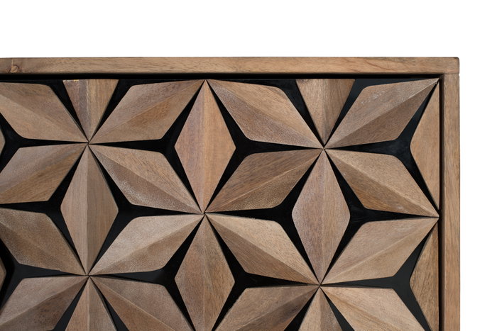 GINER Y COLOMER Buffet artisanal à 4 portes en bois de manguier GINER Y COLOMER Buffet artisanal à 4 portes en bois de manguier