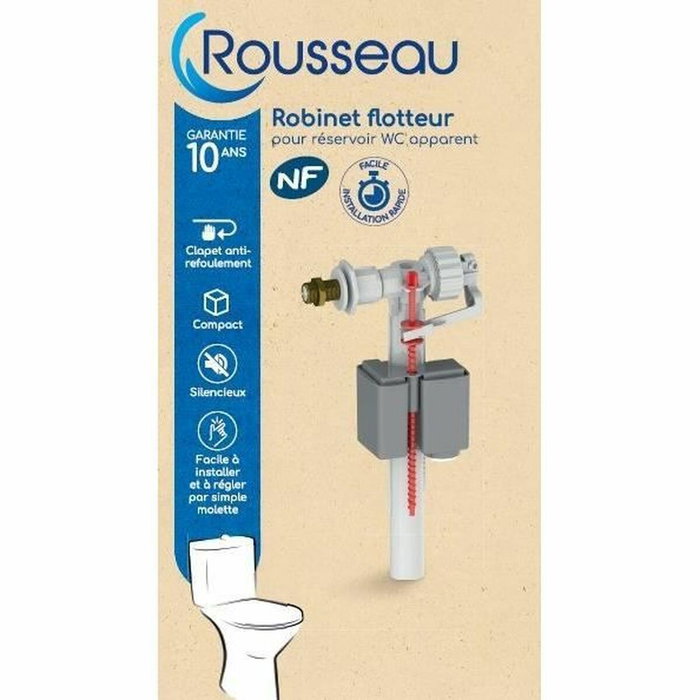 Edouard Rousseau Robinet flotteur latéral pour réservoir WC apparent certifié NF