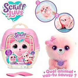 Scruff A Luvs - Peluche à coiffer et transformer - Boule de poils rose mystère - Inclus caisse et accessoires - Chat, chien ou lapin