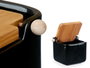Vessia Saliera en Céramique Noir avec Couvercle Bambou 14.5 x 11.5 cm (Set de 6)