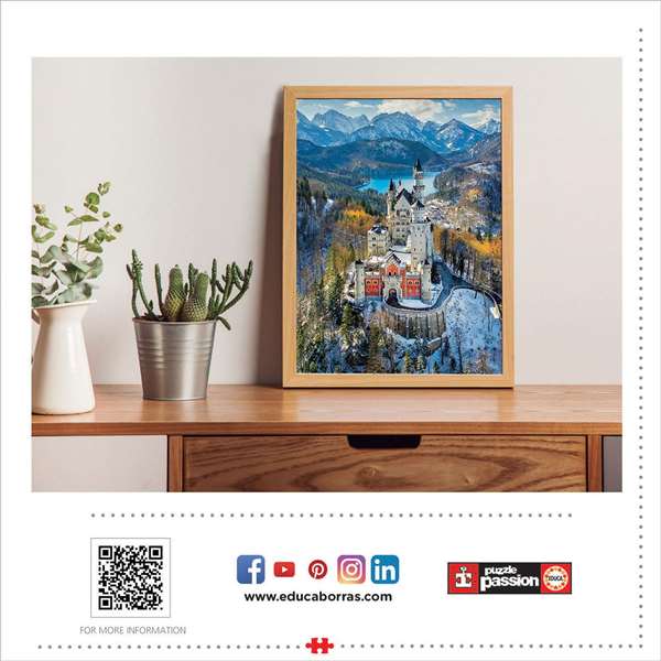 Educa Puzzle 1000 pièces Château de Neuschwanstein vu du ciel Educa Puzzle 1000 pièces Château de Neuschwanstein vu du ciel