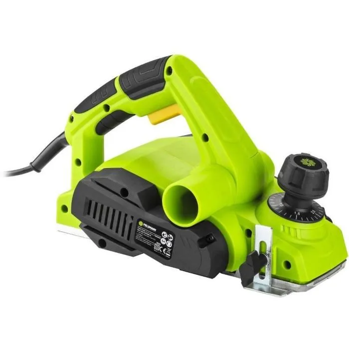 Fieldmann FDH 200801-E Raboteuse électrique 800W, 17000 tr/min, coupe 82mm, profondeur rabotage 0-2mm & feuillure 0-6mm, base aluminium, 2.8kg