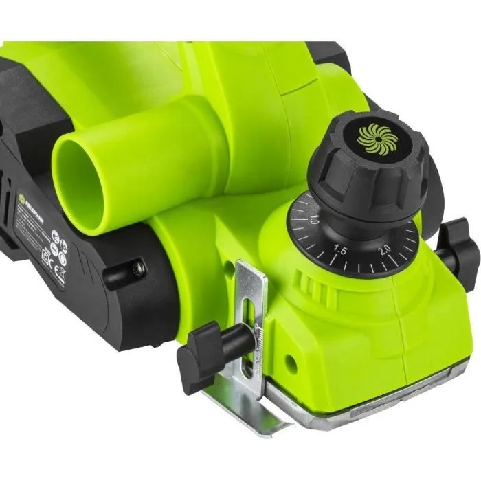 Fieldmann FDH 200801-E Raboteuse électrique 800W, 17000 tr/min, coupe 82mm, profondeur rabotage 0-2mm & feuillure 0-6mm, base aluminium, 2.8kg